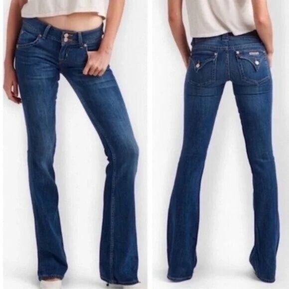 HUDSON Signature Bootcut Elm Dark Wash Double Button Flap Pocket Jeans Womens 28 - Picture 1 of 14